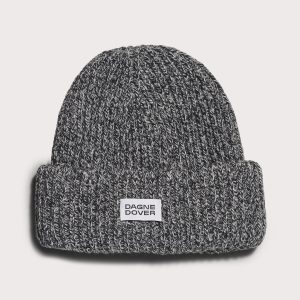 Chunky Knit Beanie in Onyx Marble